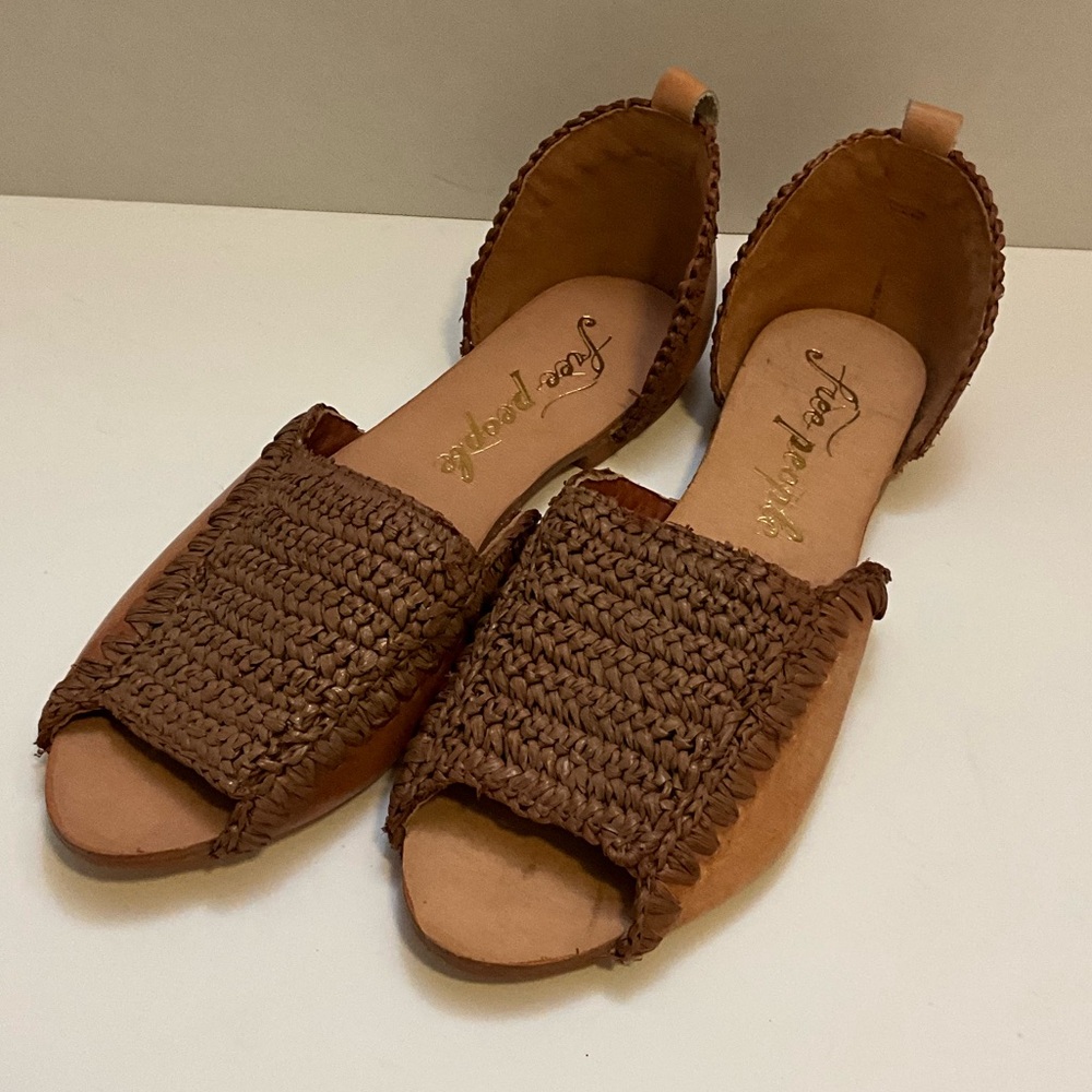 Free People Beaumont woven flat sandals 39